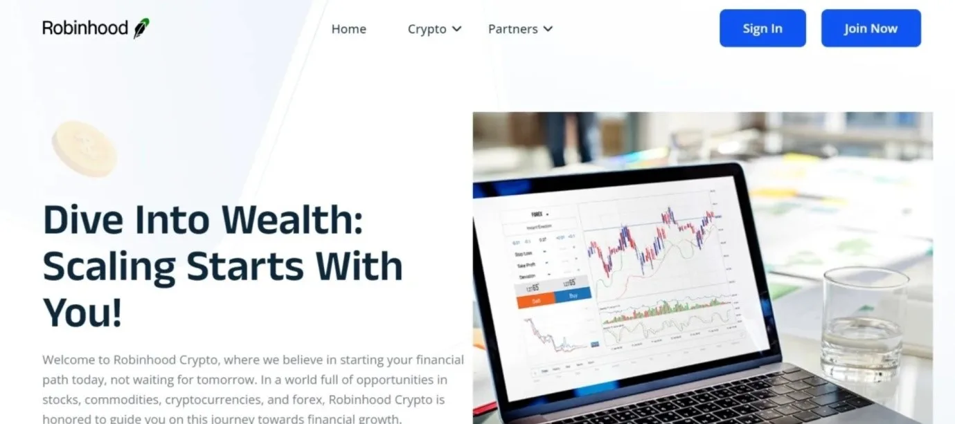 Robinhood Crypto website